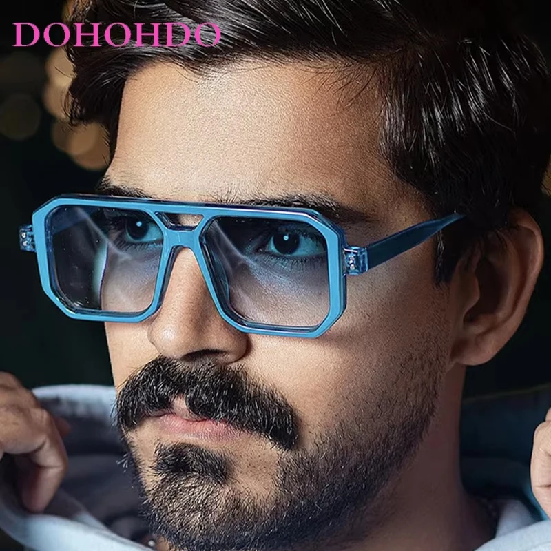 

Vintage Fashion Double Bridge Sun Protection Sunglasses For Men Shades Retro Sunglasses Womens Trendy Shades Gafas De Sol UV400