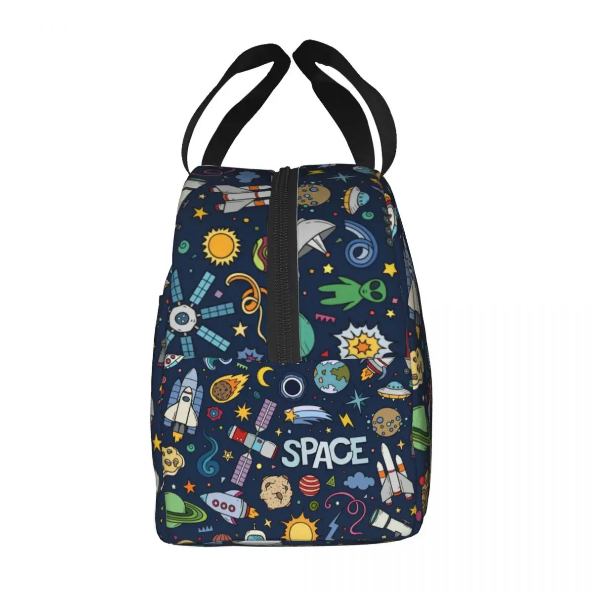 Space Universe Sun Planet Lunch Bag Cooler Warm Insulated Astronaut Spaceman Lunch Box for Women Kids School Picnic Food Bags