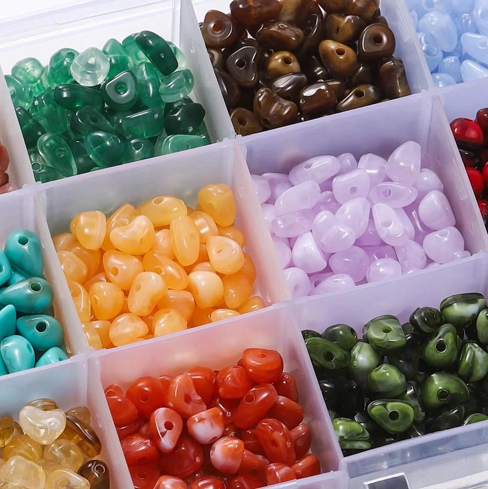 About 525pcs/Box Imitation Natural Stone Beads Irregular Acrylic Spacer Loose Bead Set for Bracelet Necklace DIY Jewelry Making view 4