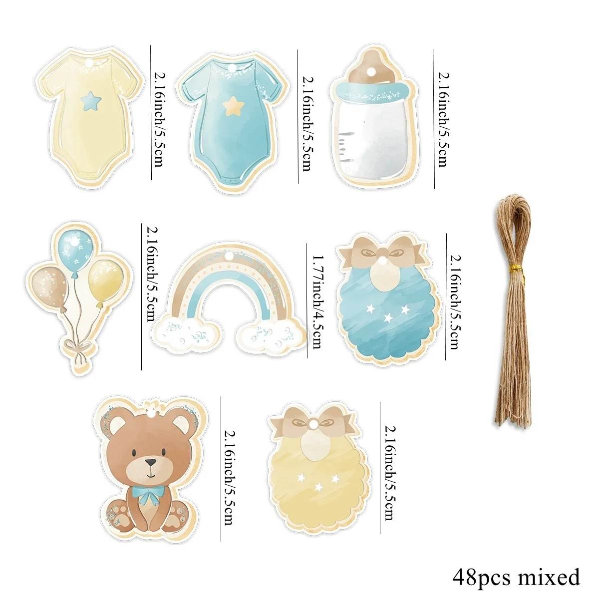 1set Cartoon Bear Series Cake Toppers Blue Pink Drinking Straws for Baby Shower Bear Birthday Party Decor DIY Gifts Wrapping