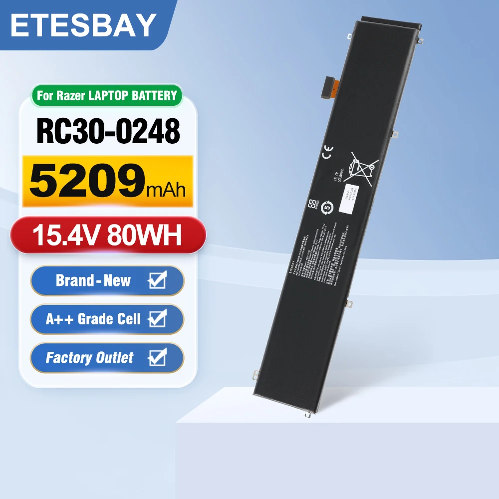 ETESBAY RC30-0248 5209mAh for Razer Blade Stealth 15 2018 15 GTX 1060 LINGREN 15(i7 8750H) RZ09-02386 RZ09-02385 Laptop Battery