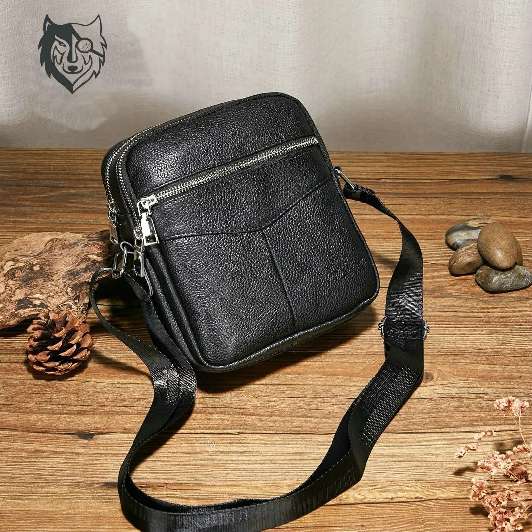 

Men's diagonal cross bag head layer cowhide leisure large capacity business shoulder bag