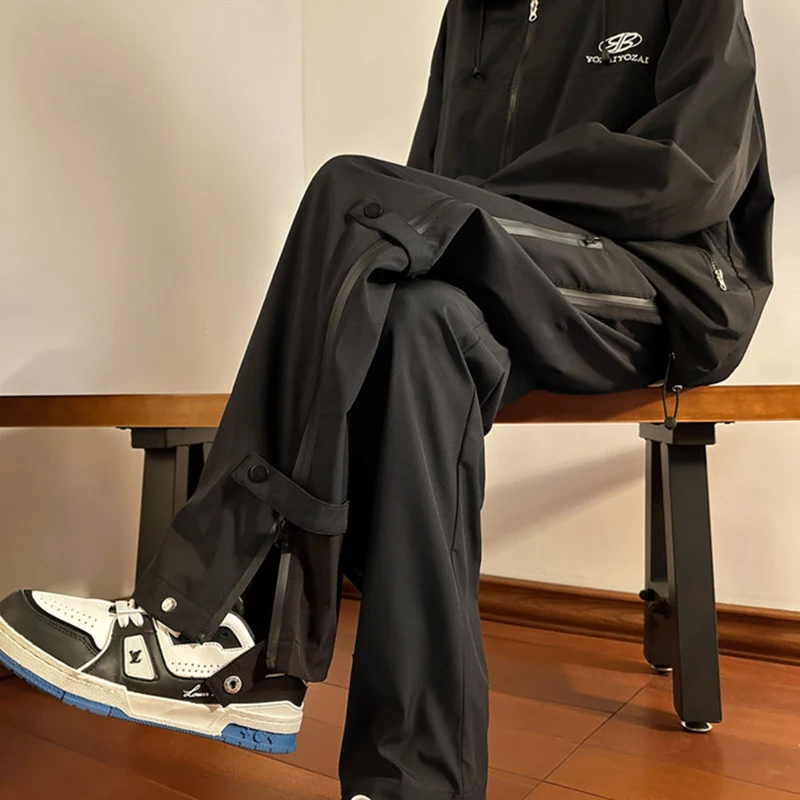 

Мужские водонепроницаемые брюки для активного отдыха, походные штаны, весенне-осенние, в стиле High Street, черные, для сноубординга, повседневная одежда