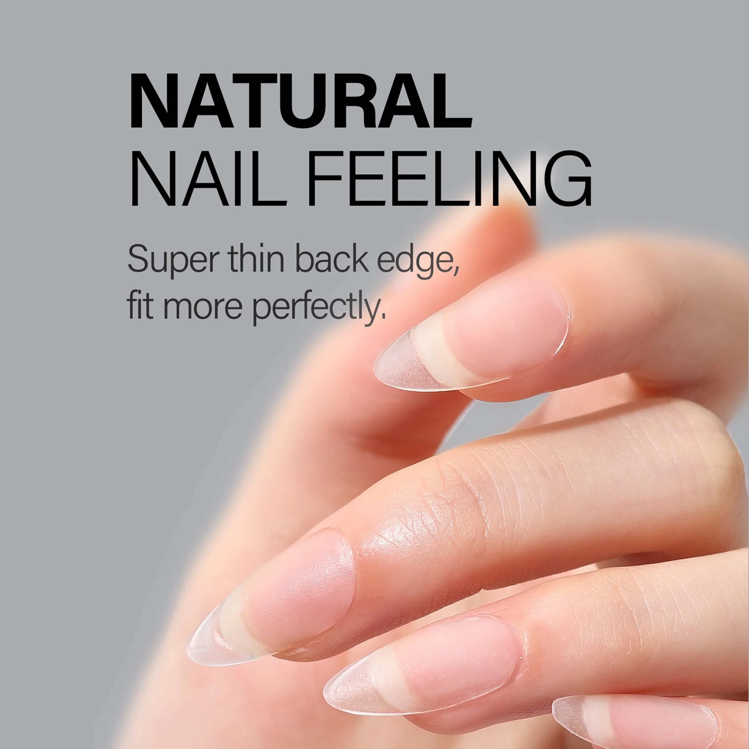 HOTWAY 300pcs almond shaped/oval shaped/acrylic nail tips, 15 sizes, complete set of fake nails, matte solid color, short to med