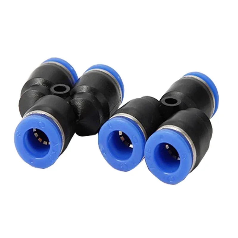 PY Series 4 6 8 10 12mm OD Hose 3 Way Port Y Shape Air Pneumatic Quick air Pneumatic Connectors Coupling Brass Fitting