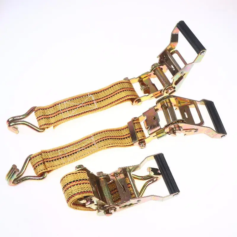New Heavy Duty Ratchet Tie Down Straps 2/3/4/6 Meter Long Double Hook Lashing Belt For Truck Cargo Securing Transport Binding