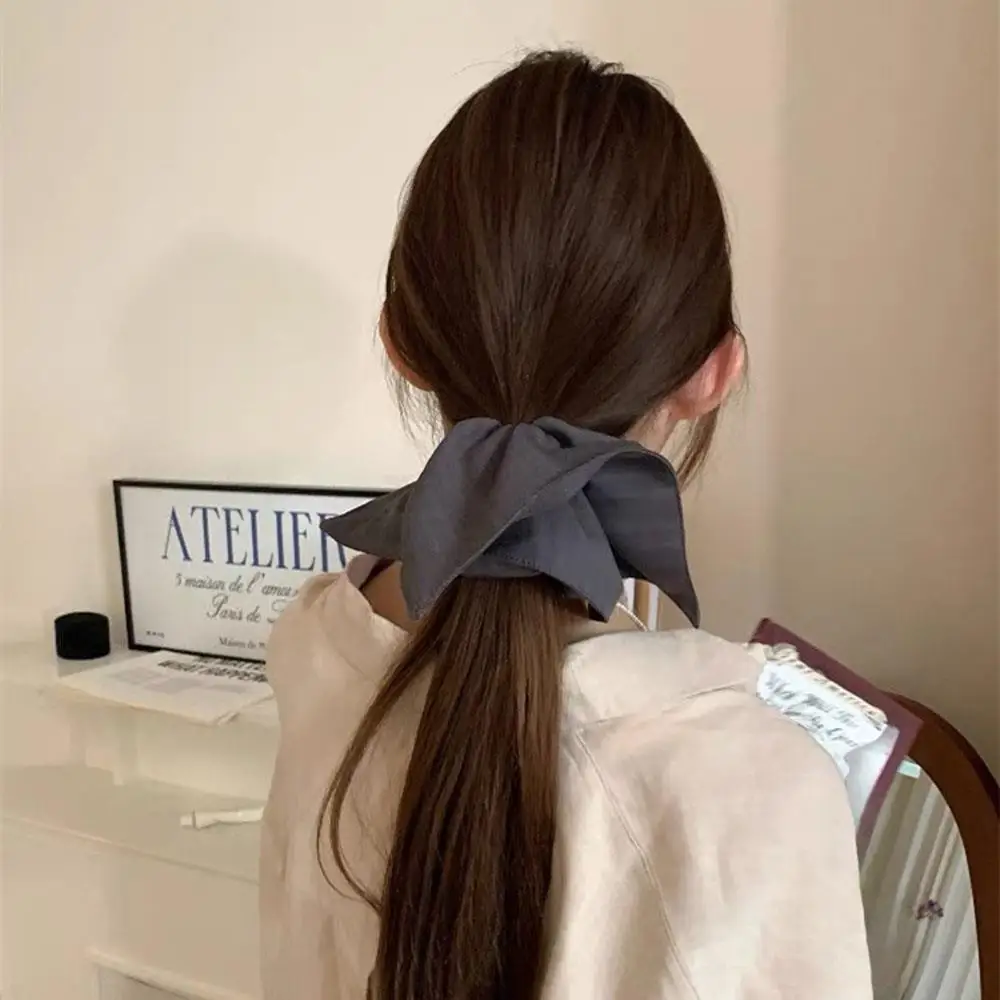 

Grey Alloy Love Large Intestine Hair Rope Half Tied Ponytail Headband Beige Scrunchie Elastic Big Hair Tie Hair Accessories