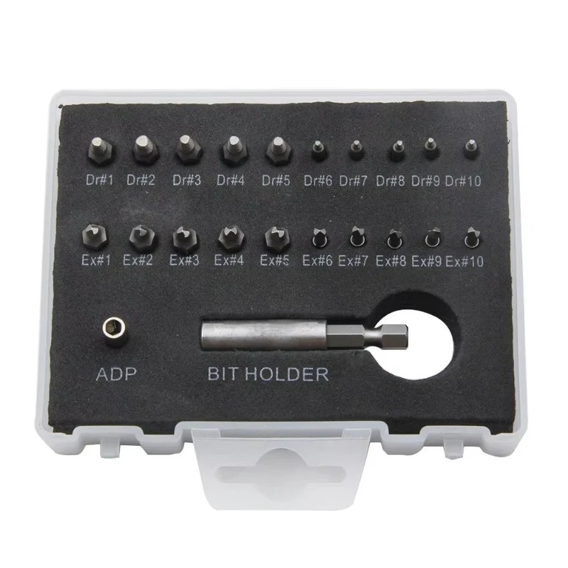 

Набор из 22 экстракторов HSS4241 для удаления поврежденных болтов и винтов