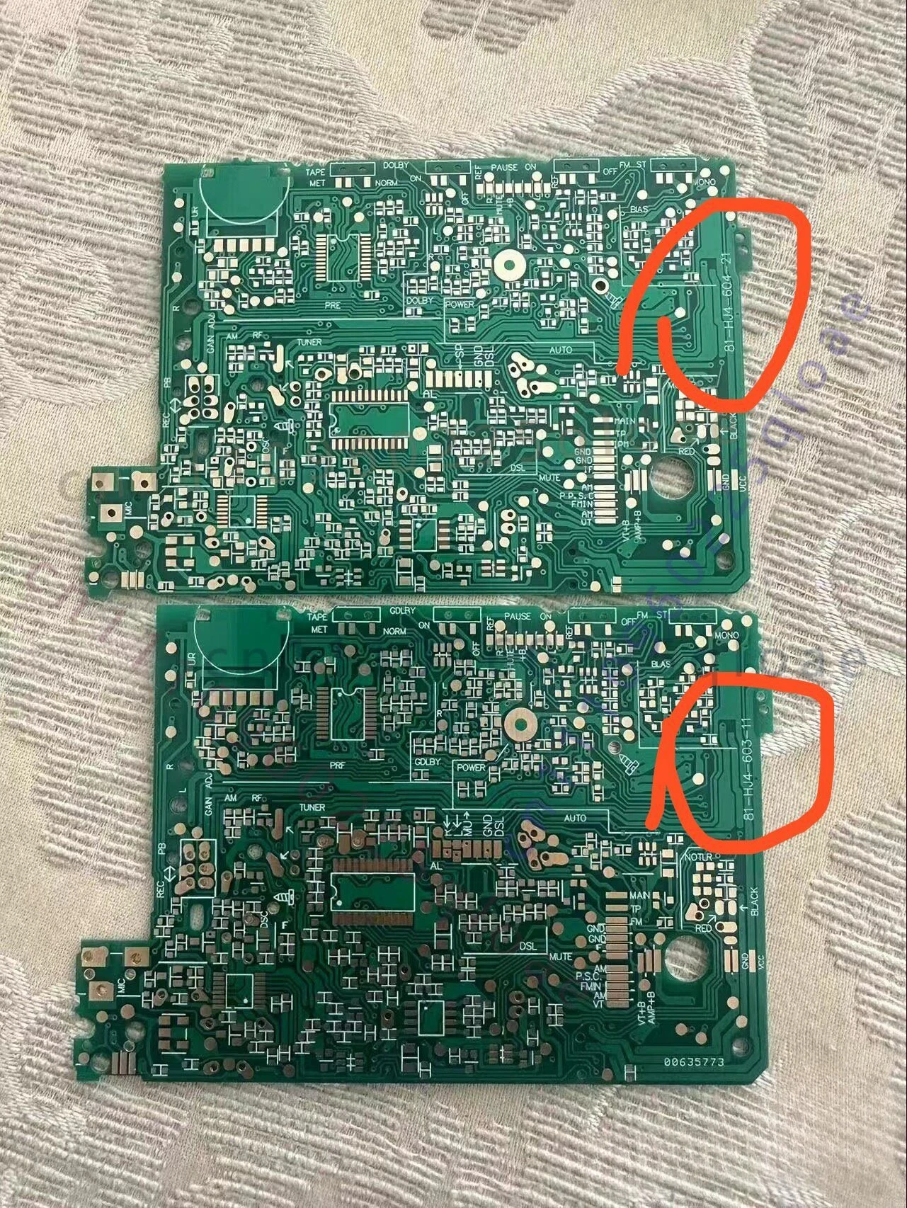 1PCS Placa PCB Dorada Nueva para Aiwa HS-J707 Ver 81-HJ4-604-21 81-HJ4-603-11, Pieza de Restauración para Walkman Vintage