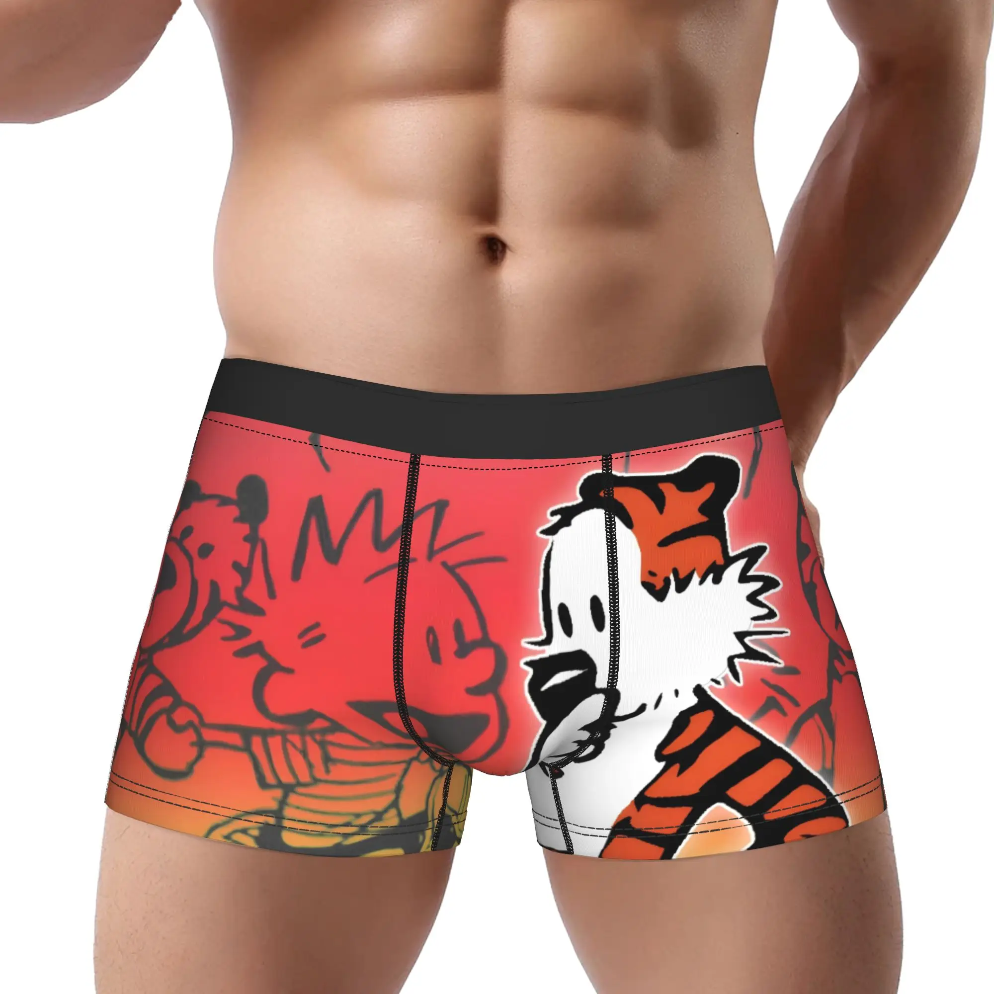 Calvin and Hobbes Calzoncillos para hombre, ropa interior masculina, pantalones cortos ventilados, calzoncillos tipo bóxer
