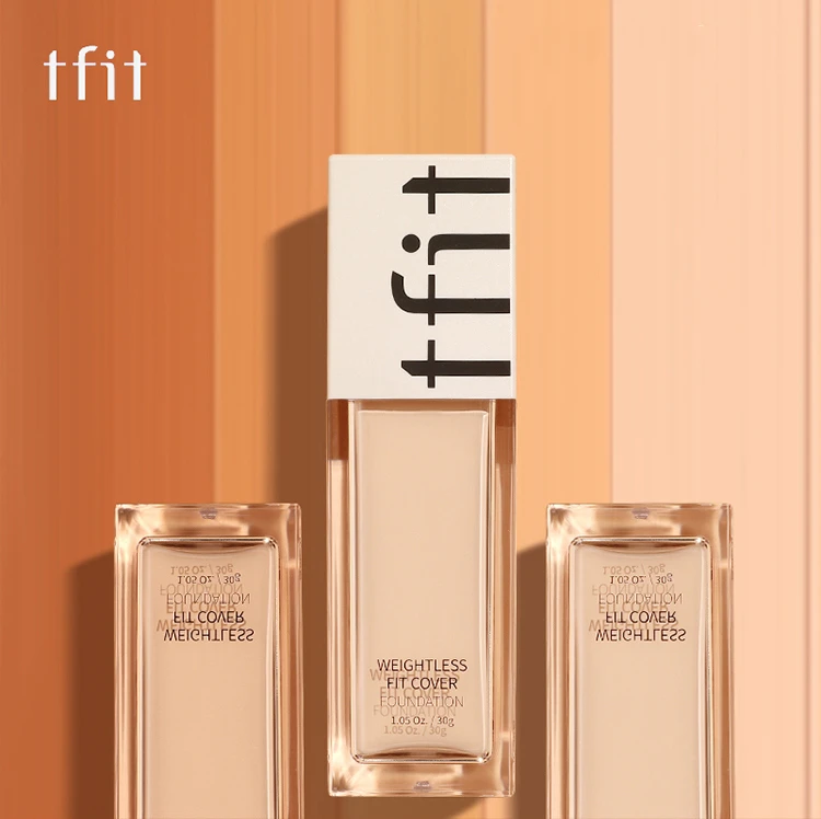 tfit Weightless Fit Cover Liquid Foundation Long-Lasting Makeup Concealer Moisturizing BB Not Dull 30g Cosmetics