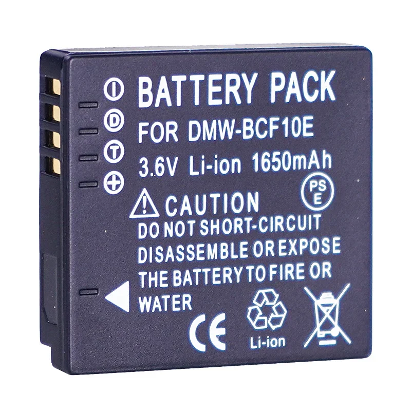 3.6V 1650mAh DMW-BCF10 DMW-BCF10E Bateria + Ładowarka do Panasonic CGA-S/106D DMC-TS2 TS3 TS4 F2 F3 F4 FH1 FH20 FH22 FH3
