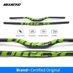 Ullicyc Full Carbon MTB Handlebar 3K Gloss Green 580-740mm Flat/Rise Bicycle Bar, Lightweight Update for MTB & Electric Scooter