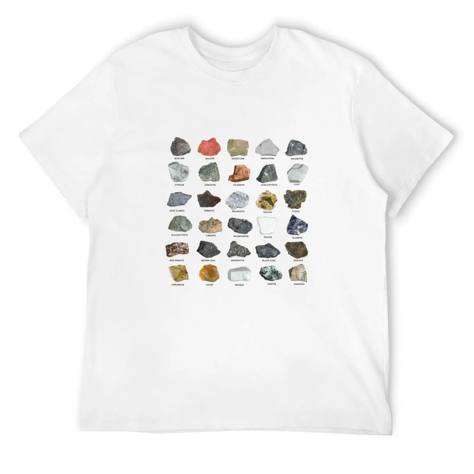 

Gems and Crystals Ores and Minerals Rock Collecting Chart T-Shirt oversizeds Blouse mens tall t shirts