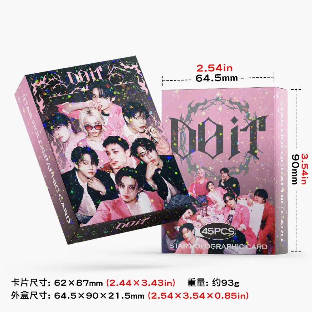 SKZOO 45 بطاقات صغيرة مرصعة بالنجوم STRAY KIDS DO IT ألبوم بضائع على الوجهين بطاقات لامعة المشاهير تحصيل هدية السنة الجديدة #2