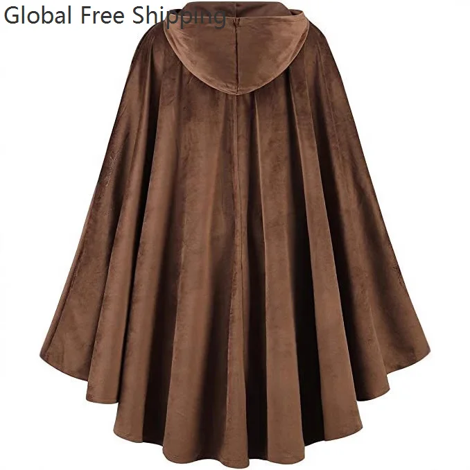 القرون الوسطى الغزلان المخملية فارس عباءة جديدة هالوين أنيمي خمر المحارب الرجال تأثيري حلي كيب كرنفال ملابس خارجية للحفلات 2026 #3