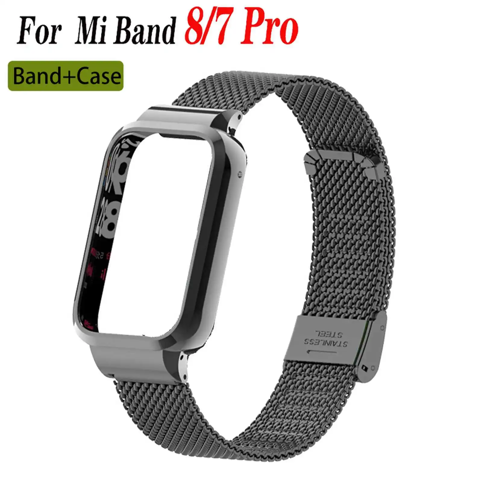 

Браслет для умных часов Xiaomi Mi Band 8 Pro, браслет из нержавеющей стали с корпусом для xioami mi band 7 pro