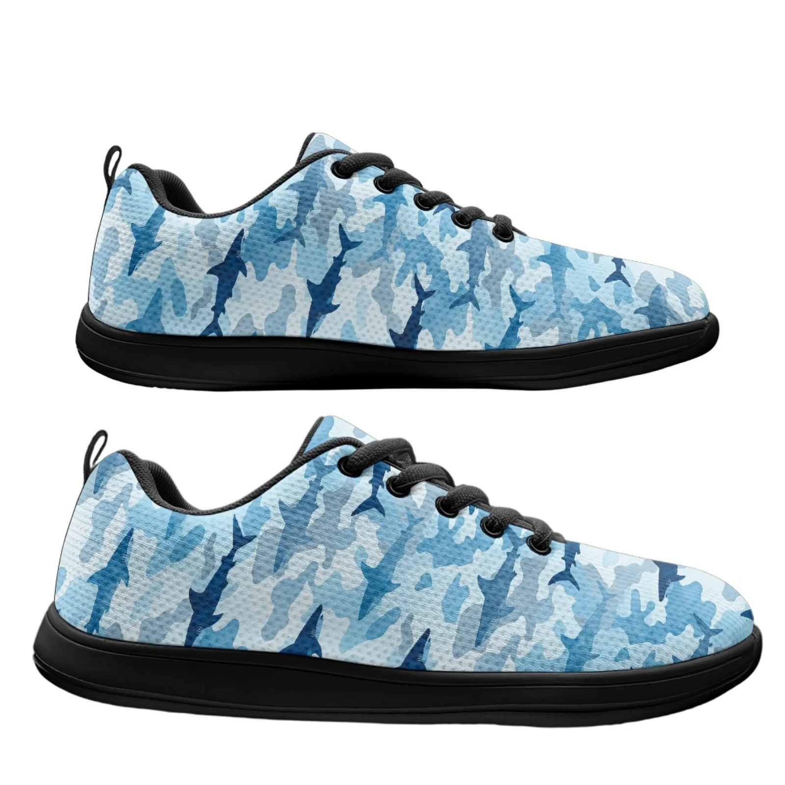 PENSTROLL Shark Camo Print Breathable Athletic Shoe Running Climbing Shoes for Camping Comfortable Sports Shoes