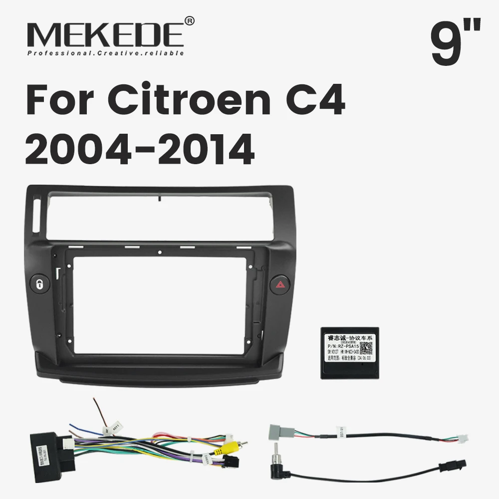 MEKEDE 9inch Car Smart Radio Frame For Citroen C4 2004-2014 Canbus Car Radio Panel Frame Electrical Cable Canbus One set