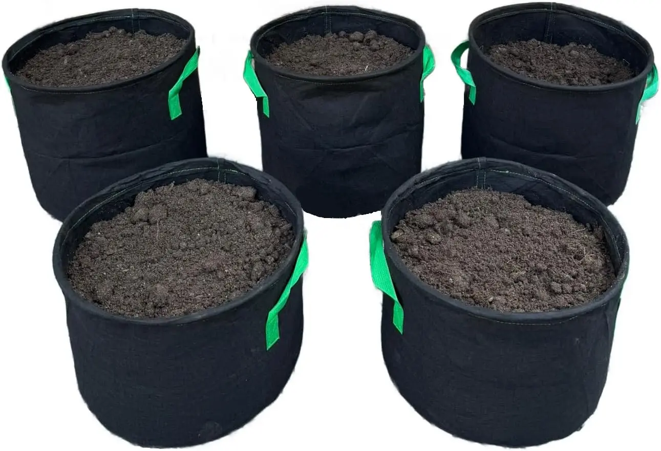 

Fabric Grow Bags (5 Gallon) – Durable, Reusable Air-Pruning Plant Pots for Vegetables, Fruits & Herbs – Eco-Friendly B