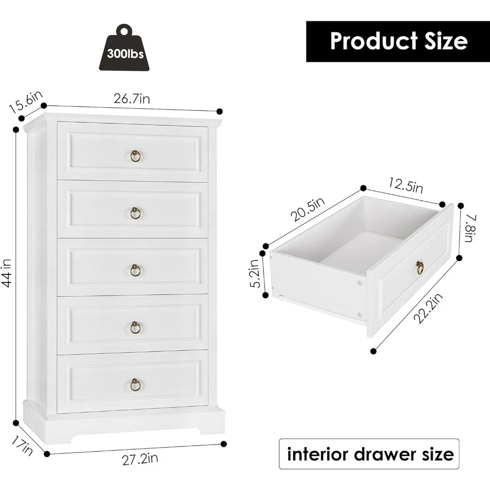 5 Drawers Dresser for Bedroom, 44