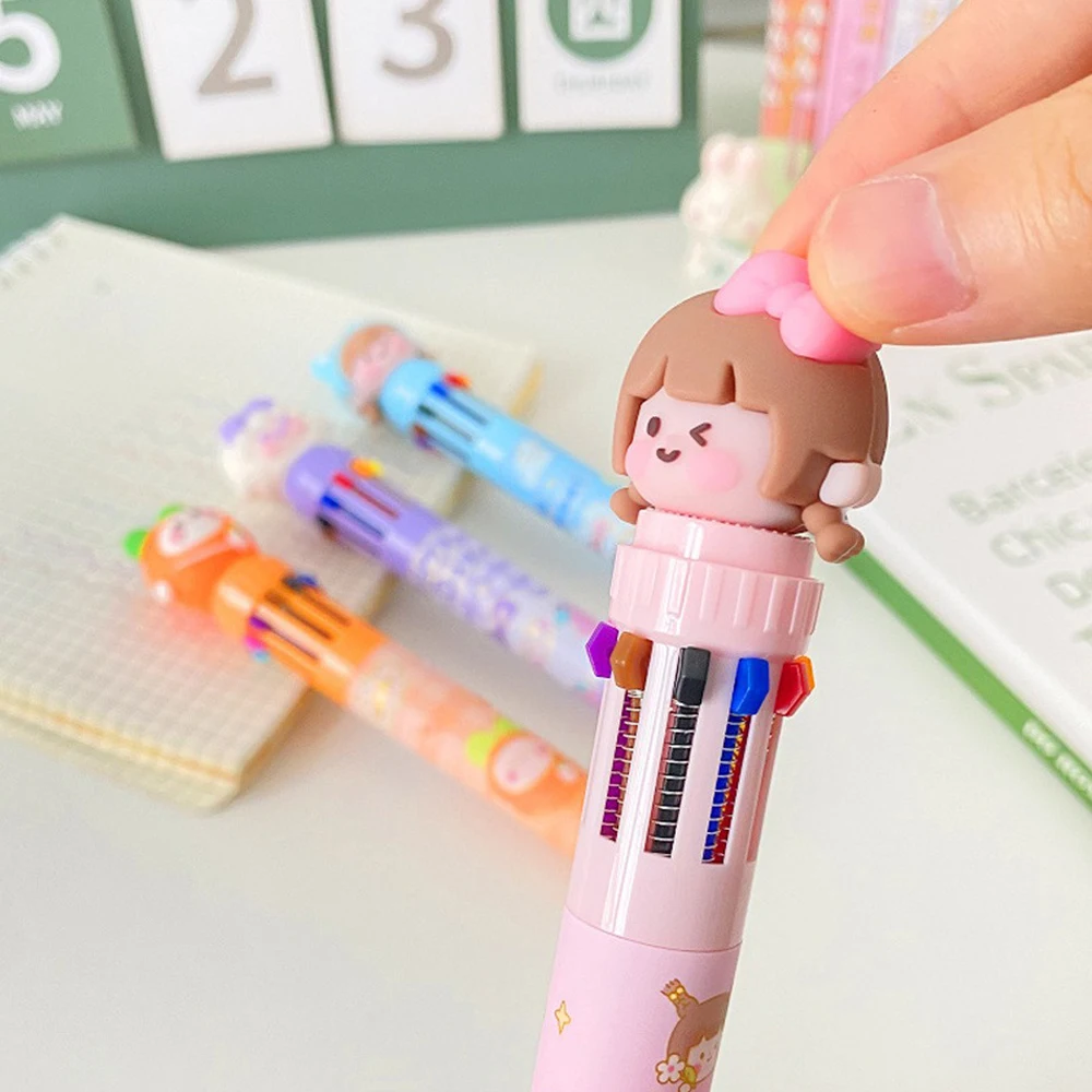 Colorful Diary Accessories Useful Polychromatic Good Looks Ten Color Ballpoint Pen Lovely School Supplies Gifts For Students