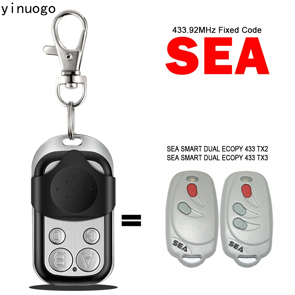 For SEA SMART DUAL ECOPY 433 TX2 YX3 Garage Door Remote Control Garage Door Opener / Receiver 433MHz Fixed Code