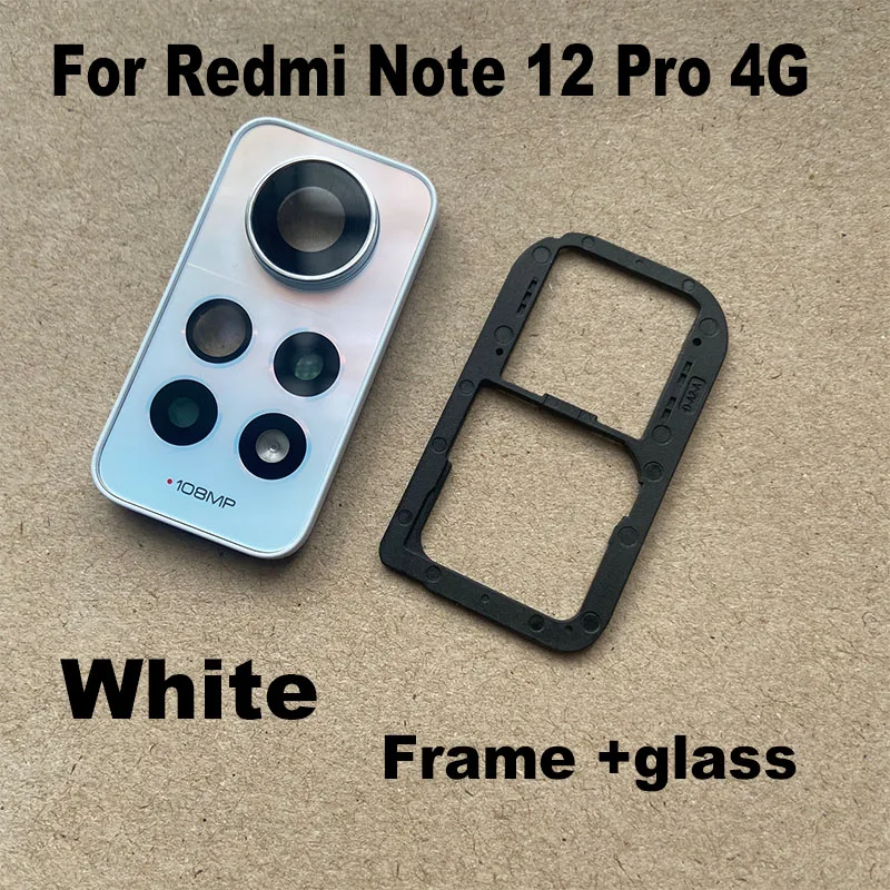 1PCS For Xiaomi Redmi Note 12 Pro 4G Back Camera Glass Rear Lens Cover With Frame Ahesive Sticker Replacement