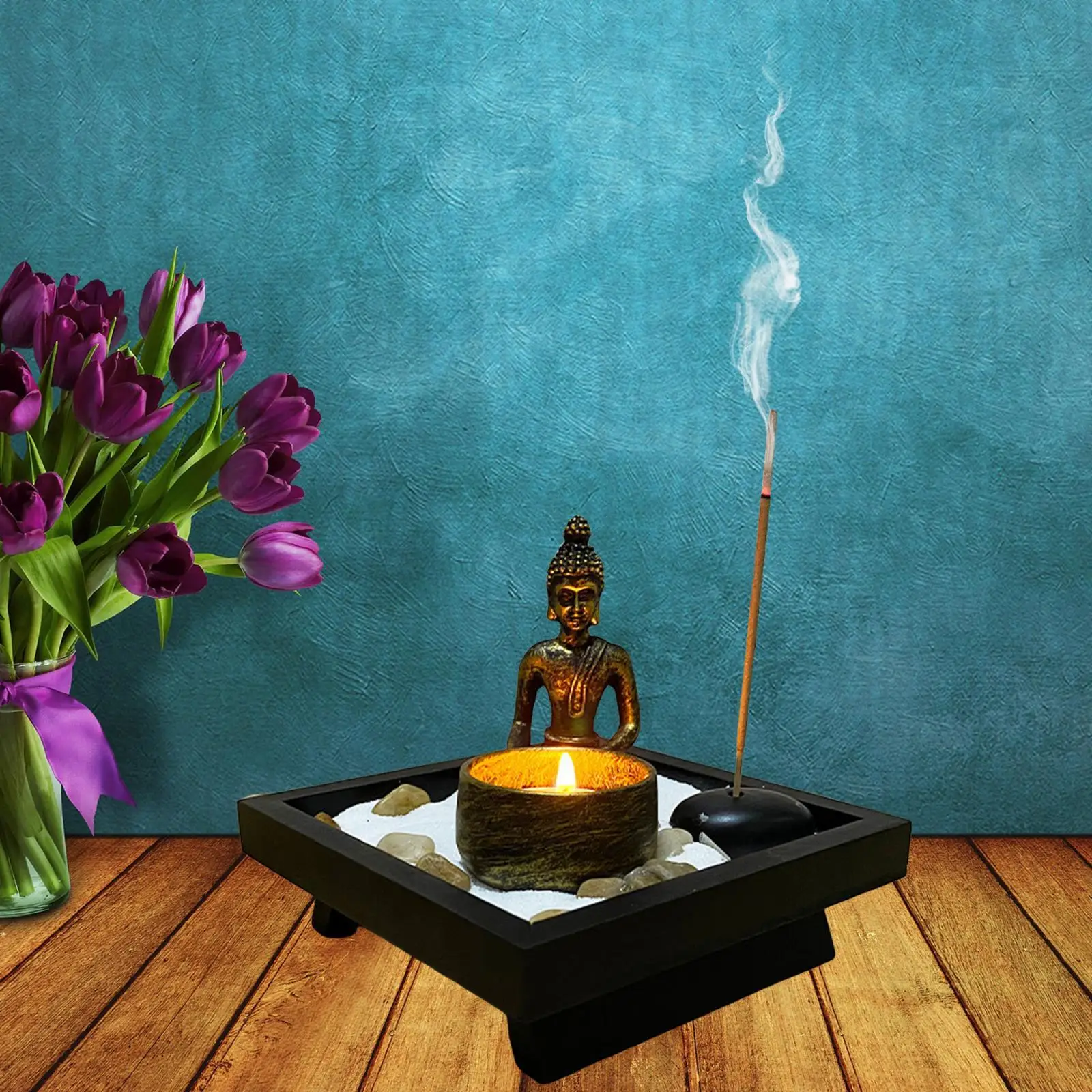 

Набор для благовоний Zen Garden, подставка для горелки, украшения для стола Будды, настольное украшение