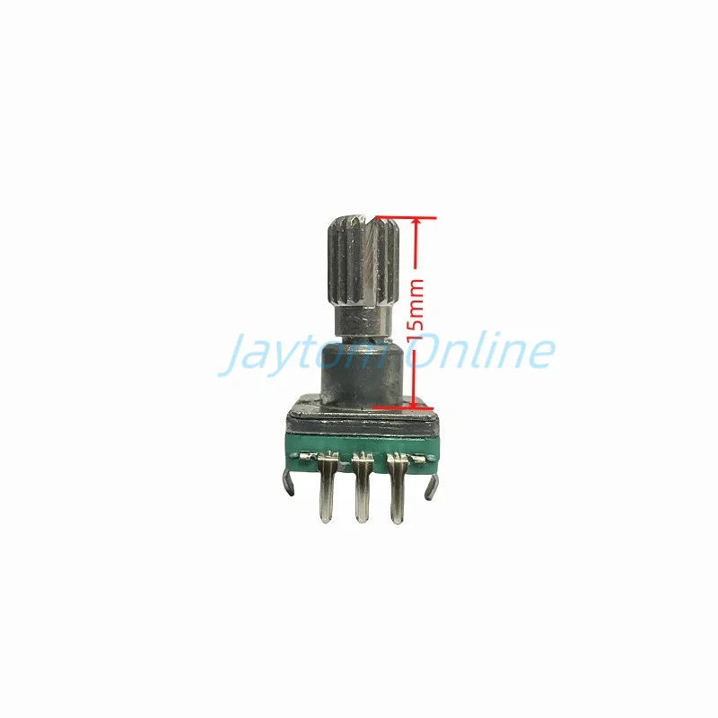2pcs EC11 Encoder With Push Button Switch 30 Positions Rotary Code Switch 5pin Plug-in Type 9.5/12.5/15/17mm Half Plum Shaft