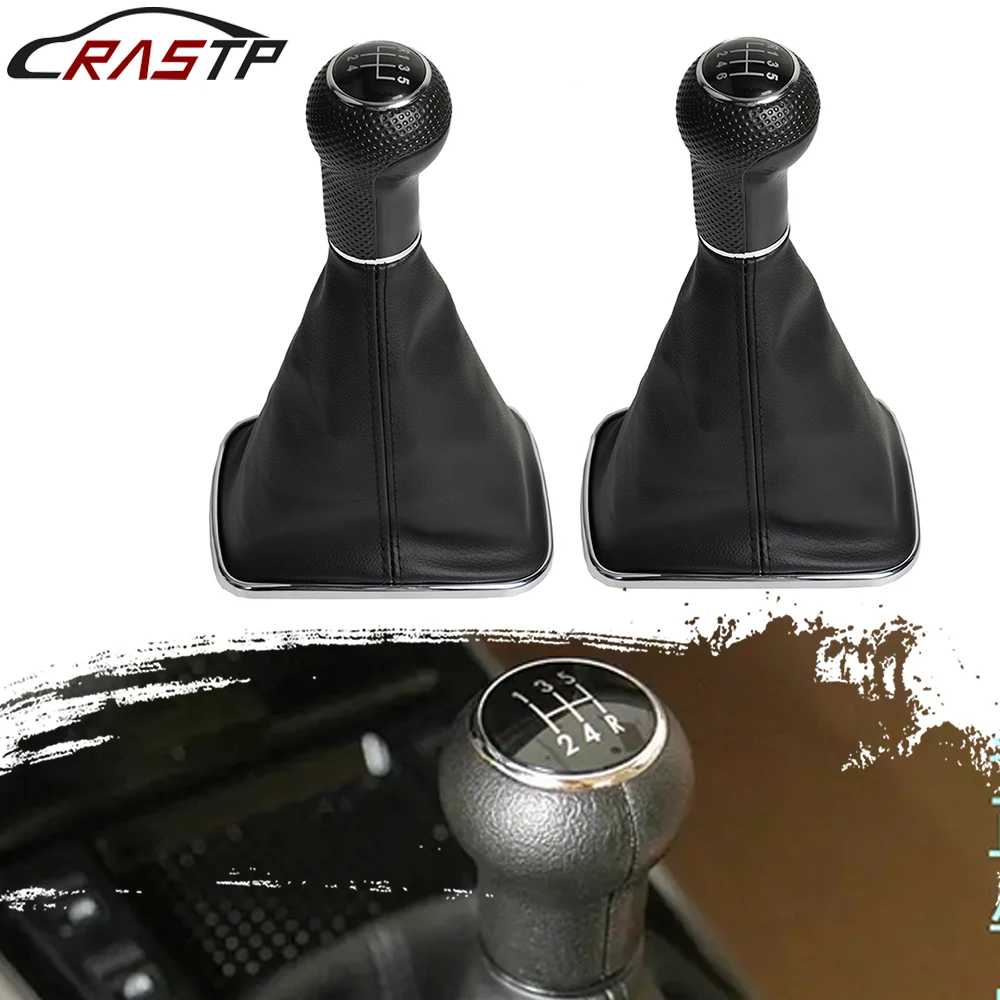 RASTP-New 5/6 Speed 12mm Car Gear Shift Knob Shifter Lever Gaiter Boot For Volkswagen VW GTI R32 Bora Jetta Golf 4 IV MK4 SFN149