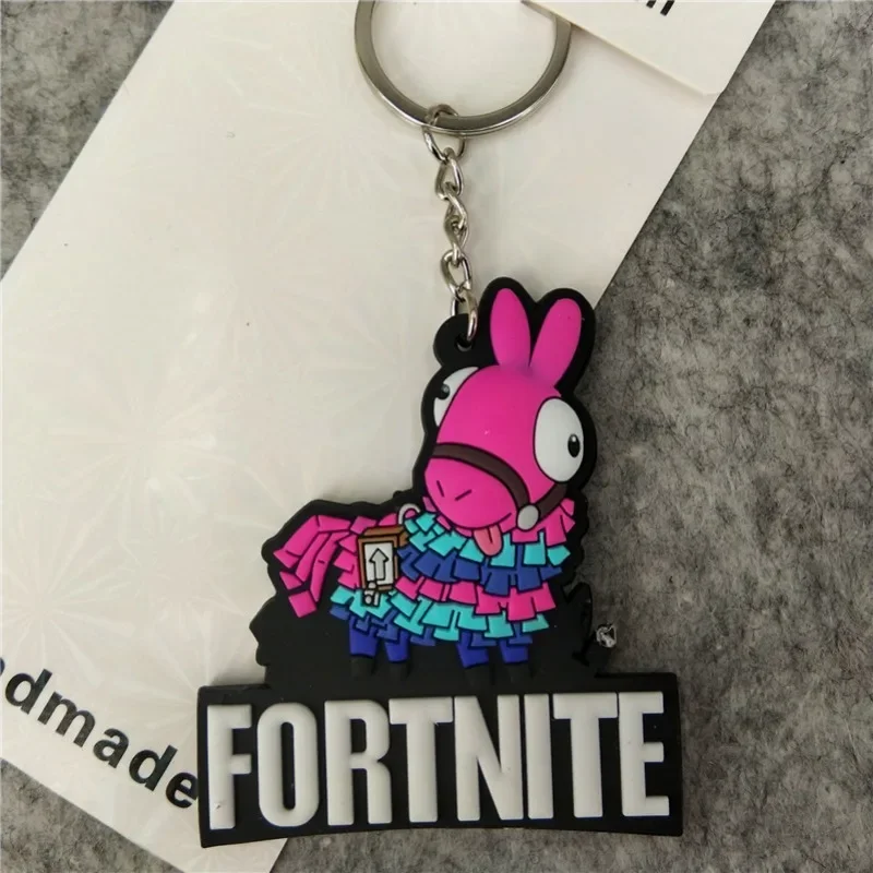 Shooting Game Fortnites Pvc Key Chain Cute Supply Llama Couple Bag Car Keychain Pendant Accessories Children\'s Toy Birthday Gift