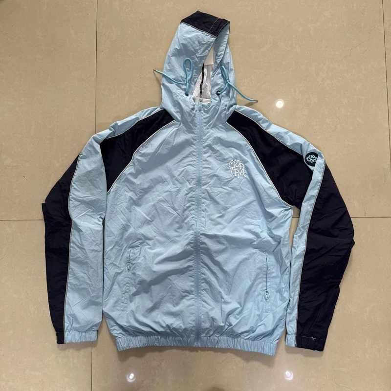 Real Photo High Quality Mertra Jackets Embroidered Logo Fashion Patchwork Men Women Hooded Zip Windbreaker Coat