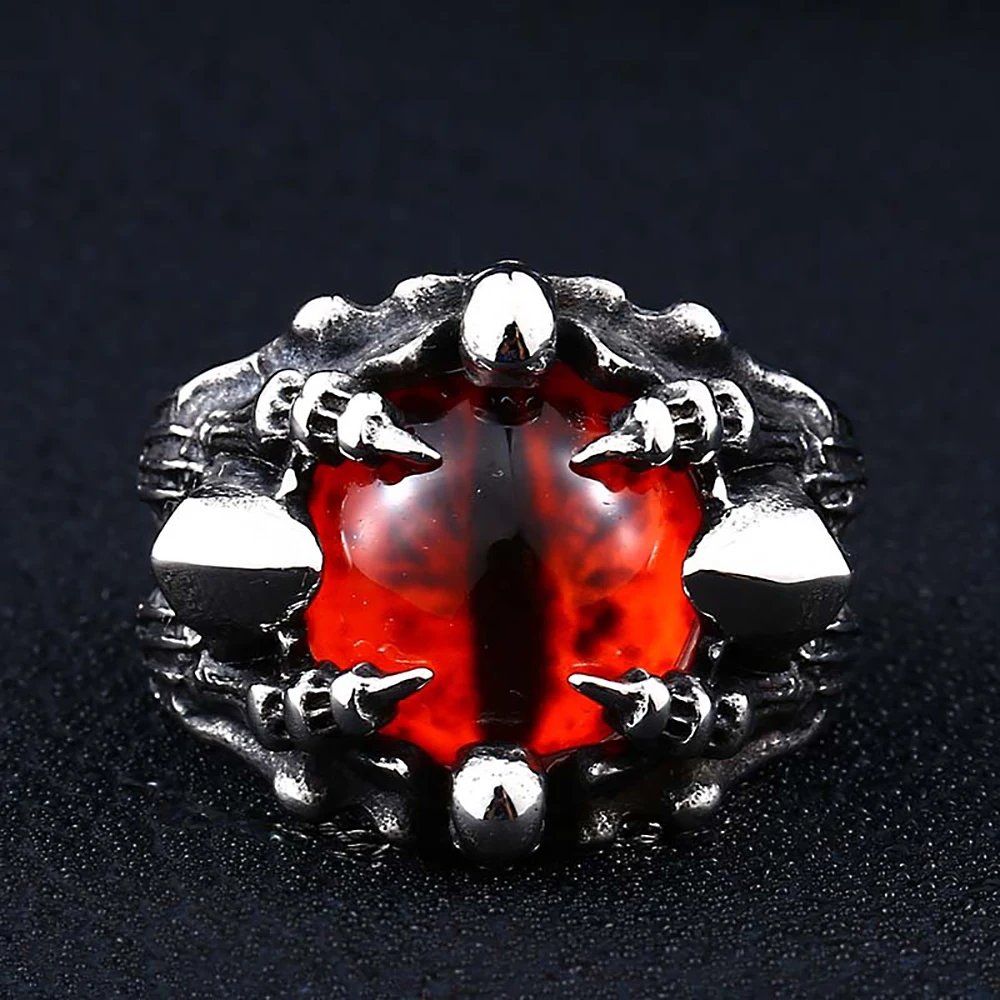 Fashion Creative Stainless Steel Evil Eye Dragon Claw Skull Rings For Men Women Personality Punk Rock Jewelry Gifts Dropshipping