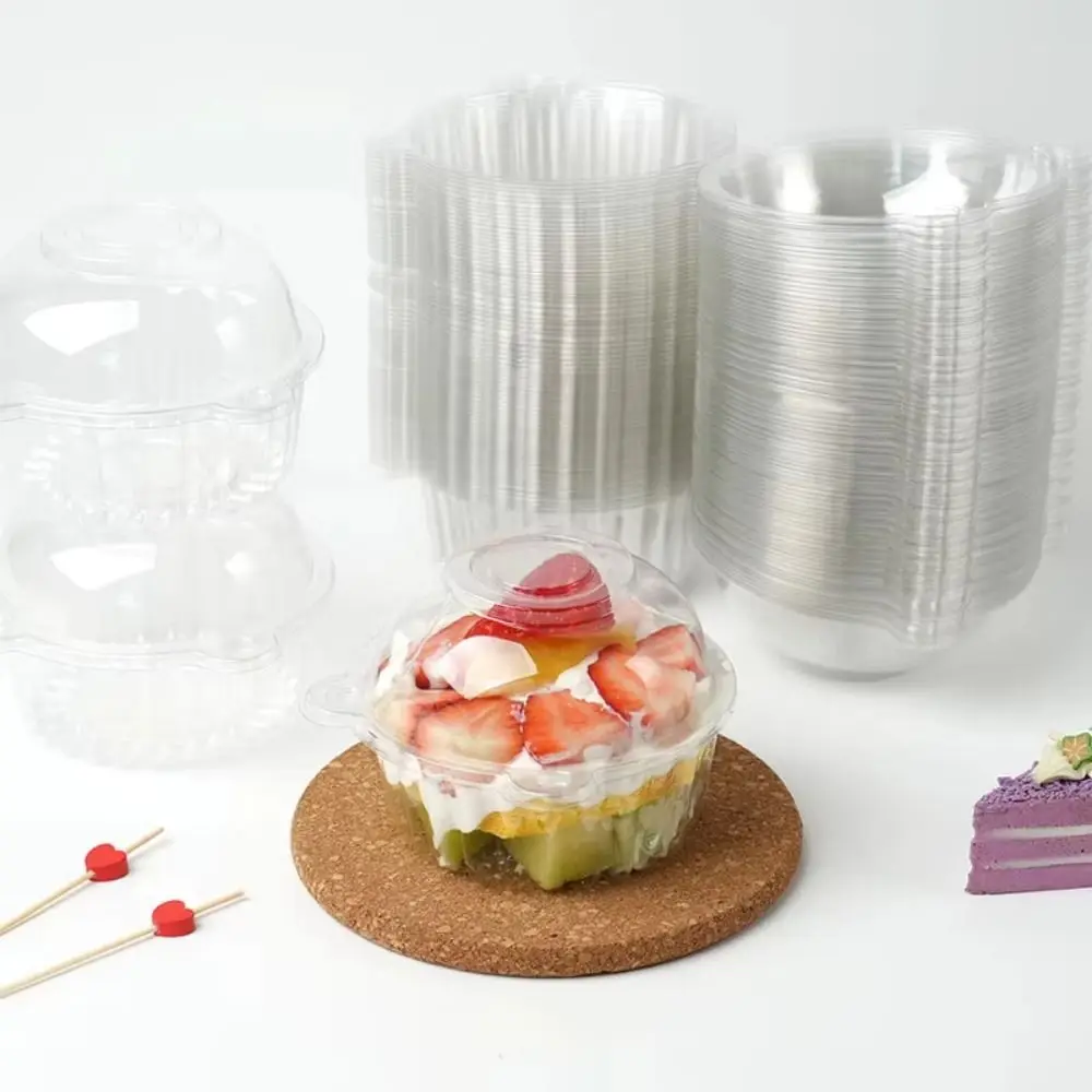 

with Transparent Lids Cat Head Shape Packaging Box Oil-proof Disposable Transparent Dessert Boxes No Leakage for 100pcs