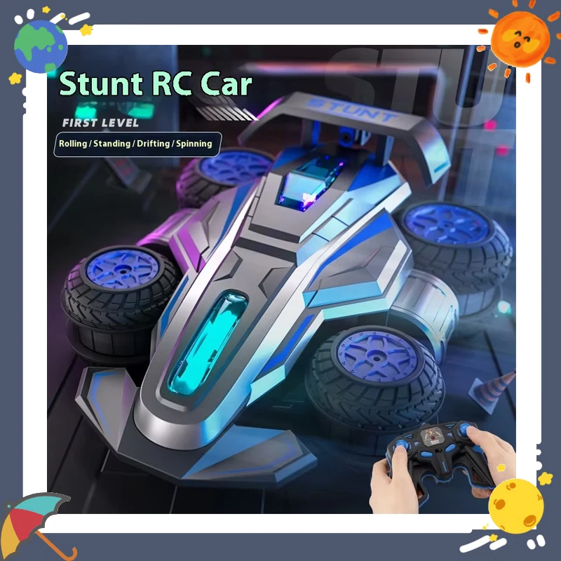 

Высокоскоростной радиоуправляемый трюковый автомобиль для детей — устойчивый к падению дрейфующий автомобиль с подсветкой и музыкальной боковой прокруткой, вращающиеся функции игрушечного автомобиля