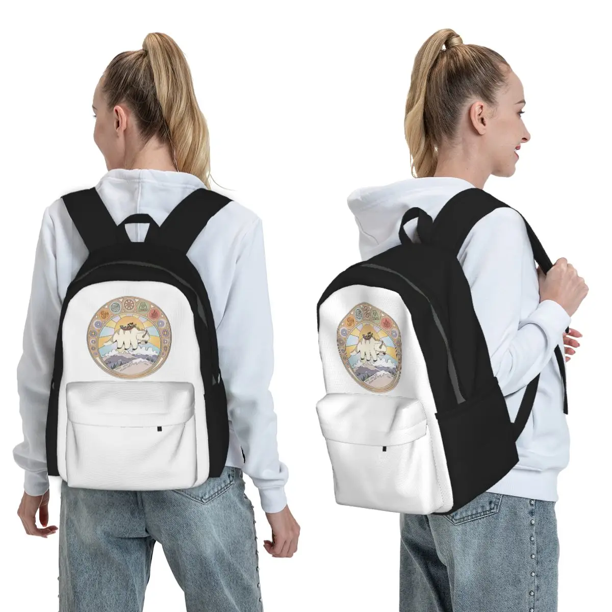 

Team Avatar And Elements Design Backpack Student BookBag Children School Bag Laptop Shoulder Bags for Men Women
