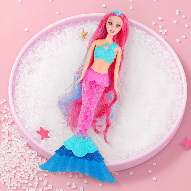 다채로운 긴 머리 인어 공주 인형 장난감 1/6 BJD 인형 관절 조명/음악으로 움직일 수있는 인형 인어 인형 어린이 생일 선물