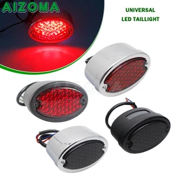 LED Motorcycle Rear Taillight 12V For Harley Softail Chopper Bobber Cat Eye Moto Tail Stop Brake Light Indicator Lamp Lighting