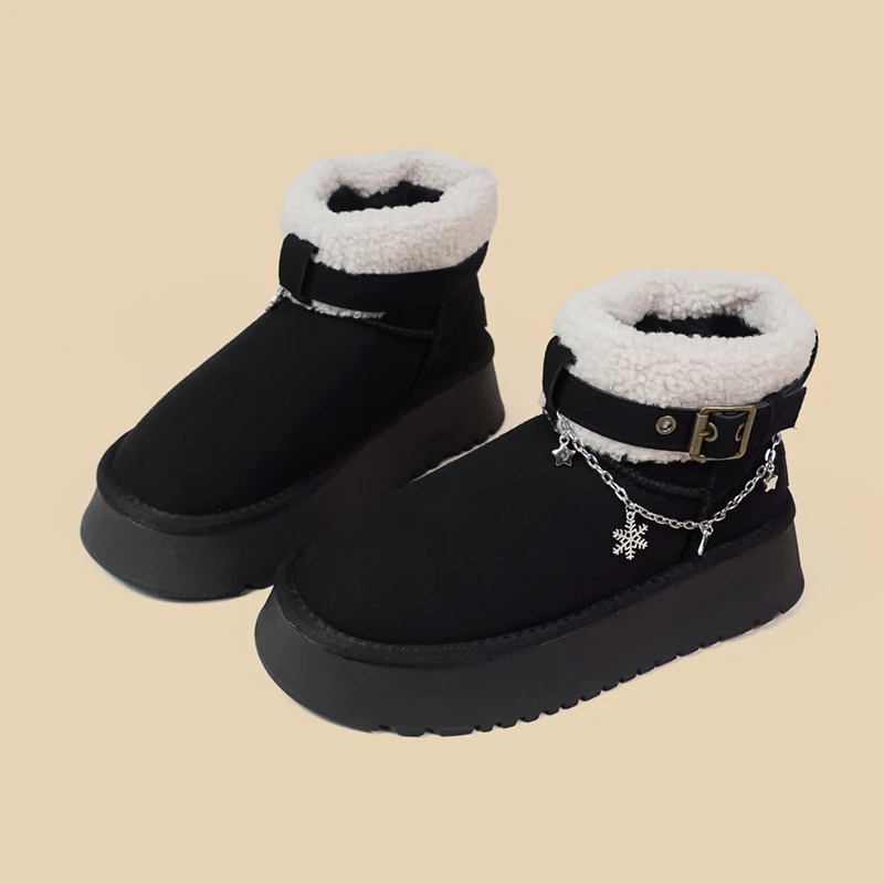 Amy e Michael Scarpe invernali imbottite in cotone nuove da donna Stivaletti caldi in peluche da donna Stivali da neve robusti termici neri Scarpe