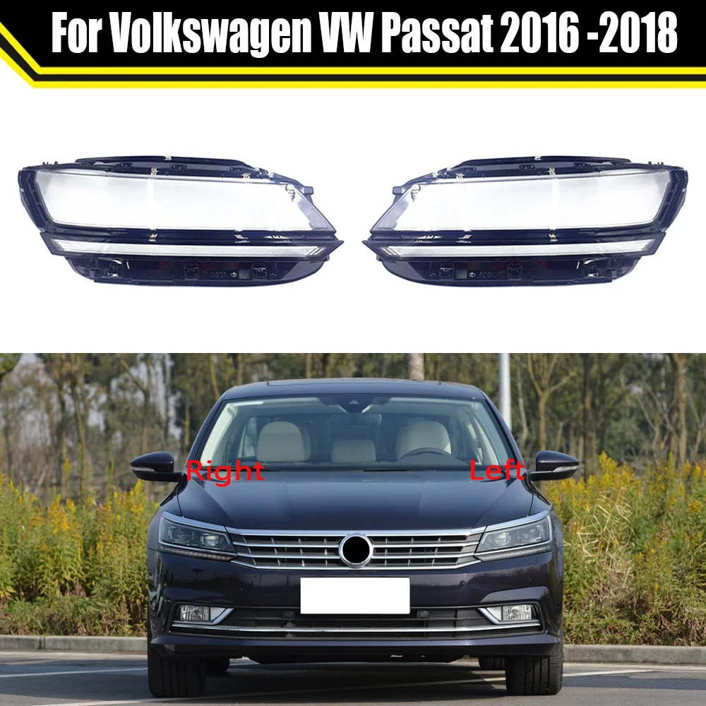 

Car Headlight Shell Lamp Shade For Volkswagen VW Passat 2016 2017 2018 Transparent Cover Headlight Clear Headlamp Lens Cover