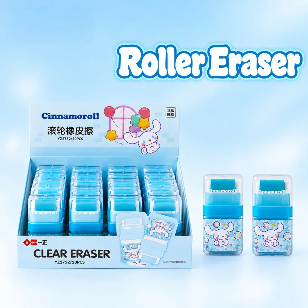 Genuine Sanrio Clear Eraser Roller Style Kuromi Cinnamoroll My Melody Cute Stationery for Journal Study School Office