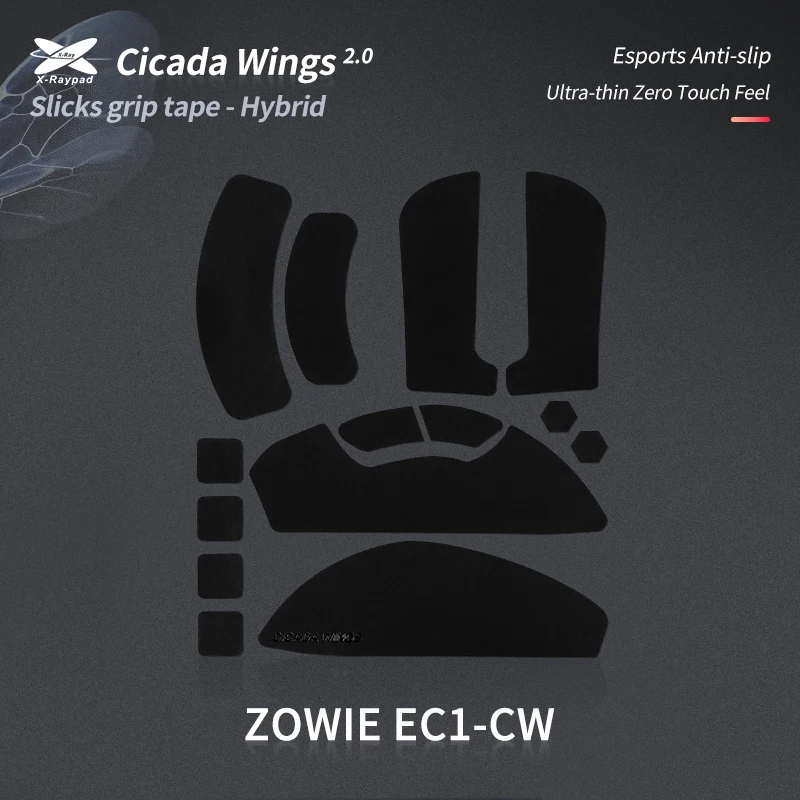 X-Raypad Cicada Wings V2 Slicks Grip Tape For Zowie EC1-CW Wireless xraypad ZOWIE EC1-CW Wireless Non Slip Suck Sweat Sticker