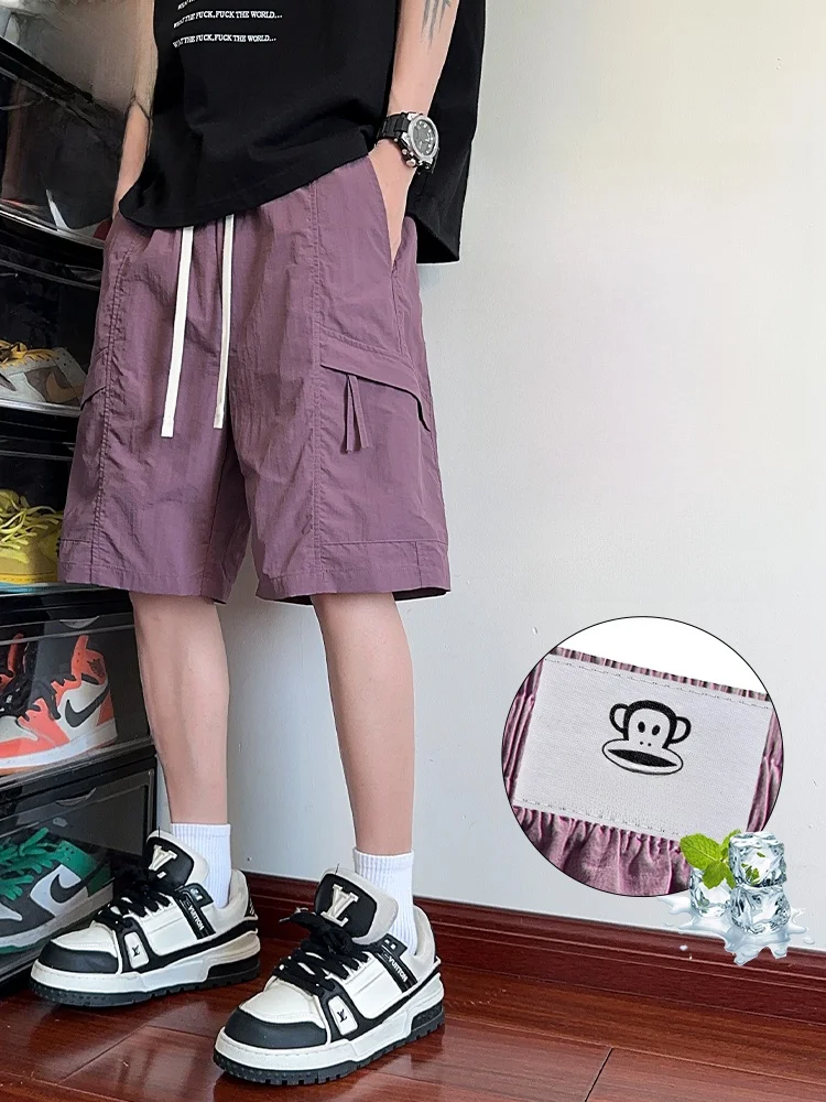 

Мужские рабочие брюки PaulFrank: летние, тонкие, свободные, удобные, прямые, повседневные, длиной до колена, из дышащего нейлона