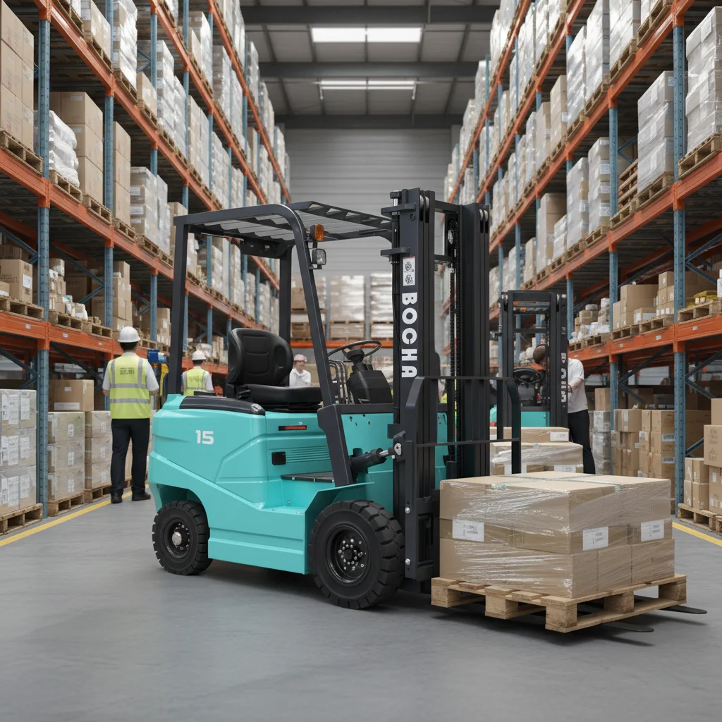 

Heavy Load Electric Forklift High Strength Pallet Truck Lift Stacker For Factory Heavy Cargo Handling Equipment