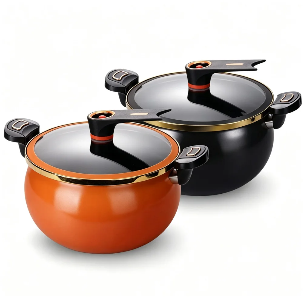 Home Kitchen Enamel Micro‑Pressure Pot Non‑stick Large Capacity Soup & Braising Cooking Pot