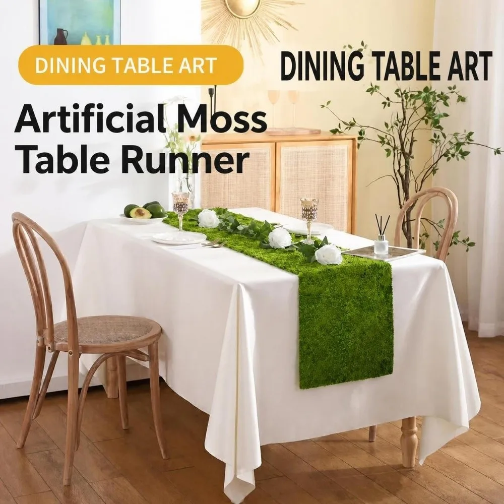 Green Artificial Grass Table Runner Length 120cm/180cm Scene Layout Turf Table Runner Width 30cm Moss Table Runner