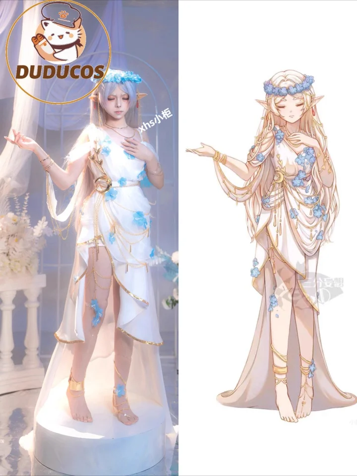 IN STOCK Frieren Cosplay Doujin Costume Anime DUDU-SR Women Witch Dress Frieren Oracle Wig view 2