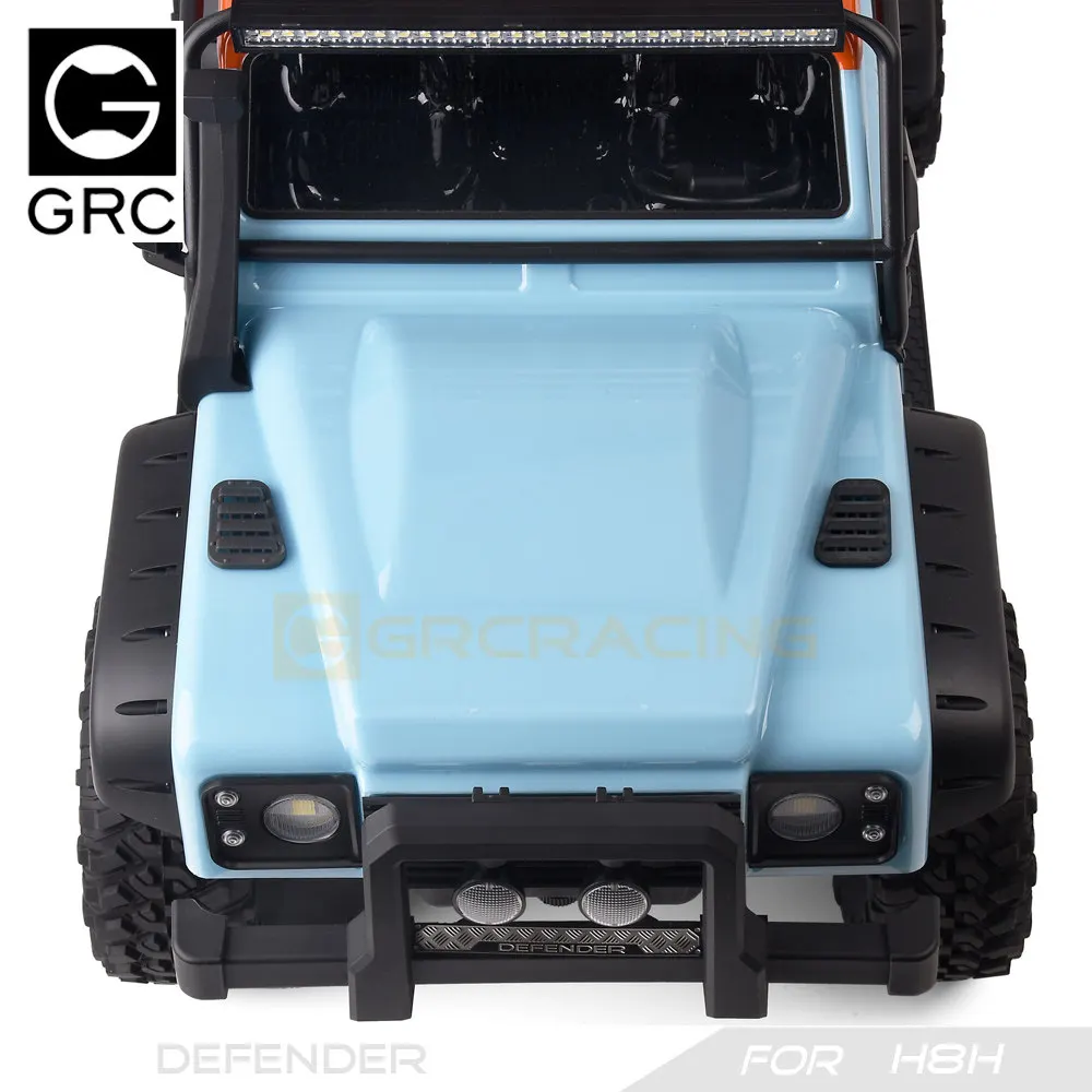 GRC 1/8 Hood Decorations Air Intake Grille Ventilation Cover for 1/8 RC Car MJX H8H Defender Upgrade Option Parts #G190LP