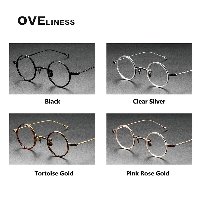 Acetate Titanium Glasses Frame for Men 2024 Simple Retro small Round male female Eyeglasses frames Women Eyewear spectacles